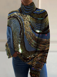 Cressida | Pull Roulé Étincelant pour Noël