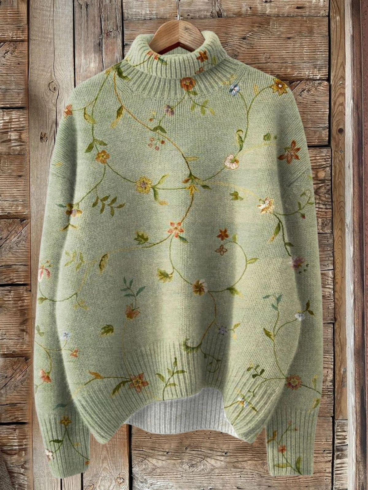 Cora | Floral Turtleneck Sweater