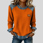 Delancine™ | Sweatshirt en Waffle Design Patchwork