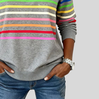 Prismette™ | Sweat-shirt à col zippé rayé coloré