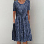 Robe d'été fleurie à coupe évasée pour femmes - Emma