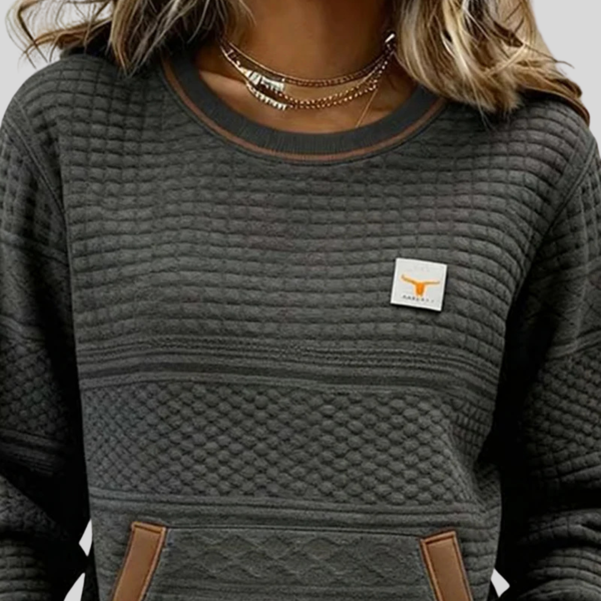 Noelle™ | Sweat-shirt à col rond en couleur bloc