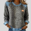 Hollyn™ | Pull Imprimé Léopard avec Col en Jean