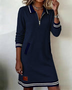 Venlora Mode | Robe Polo Zippée Manches Longues Sophie