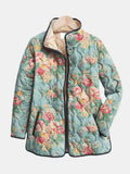 Venlora Mode | Mathilde Celadon Quilted Jacket with Roses
