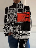 Romy | Pull Col Montant en Art Abstrait
