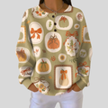 Tawnie™ | Pull avec Nœuds et Citrouilles