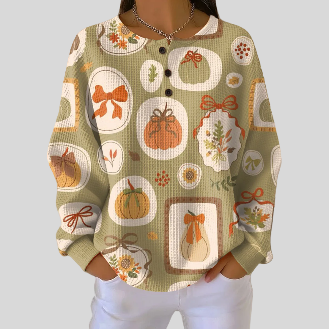 Tawnie™ | Pull avec Nœuds et Citrouilles