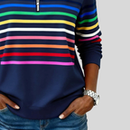 Prismette™ | Sweat-shirt à col zippé rayé coloré