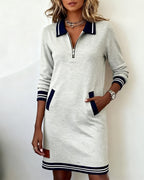 Venlora Mode | Robe Polo Zippée Manches Longues Sophie