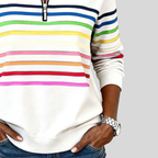 Prismette™ | Sweat-shirt à col zippé rayé coloré
