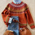 Venlora Mode  | Pull Jacquard Terracotta Juliette