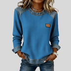 Delancine™ | Sweatshirt en Waffle Design Patchwork
