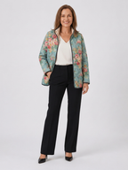 Venlora Mode | Mathilde Celadon Quilted Jacket with Roses