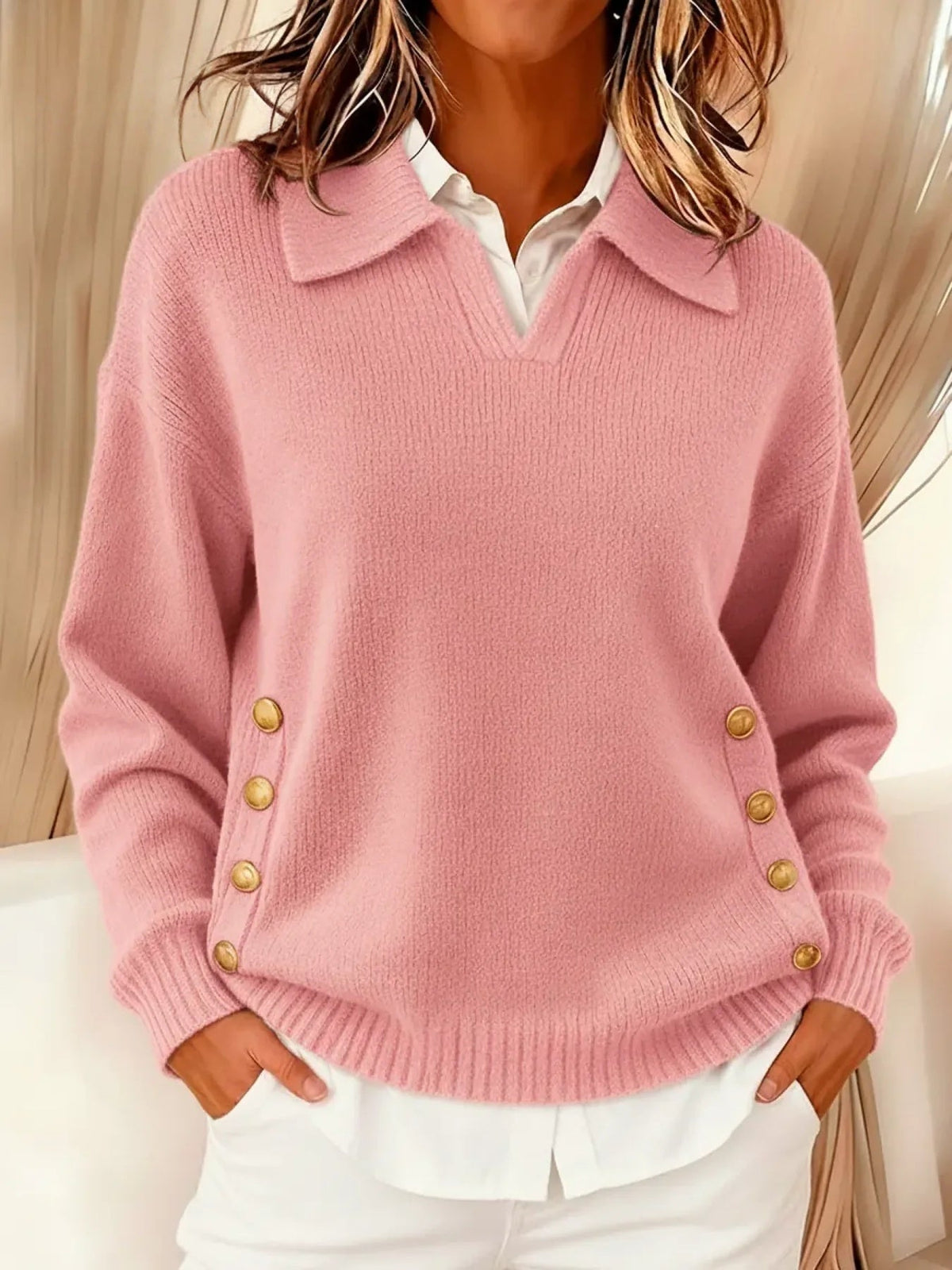 Vicenta | Pull avec Col Polo et Boutons