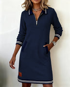 Venlora Mode | Robe Polo Zippée Manches Longues Sophie