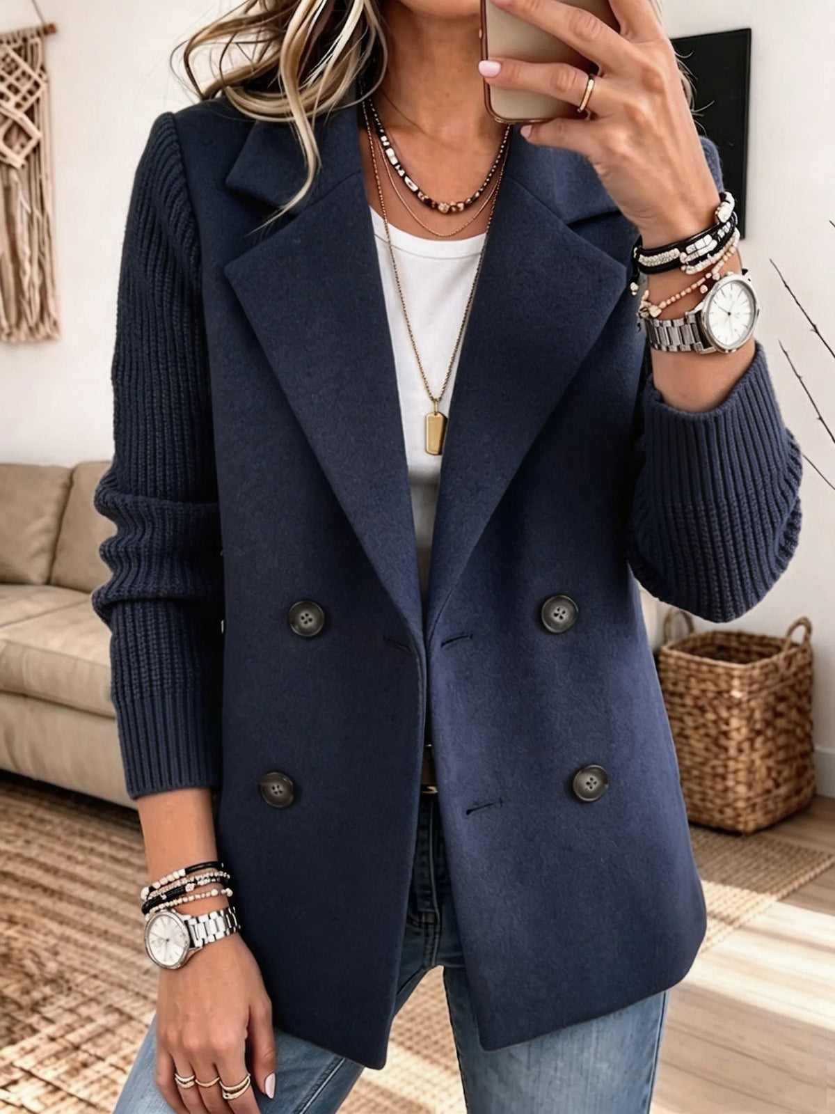 Élise™ — Gilet Blazer Élégant en Maille