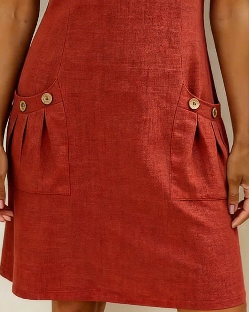 Venlora Mode® | Katoenen jurk met ritssluiting