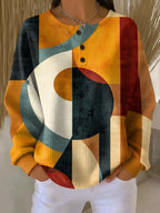 Margaret | Pull en Texture Waffle à Motif Géométrique