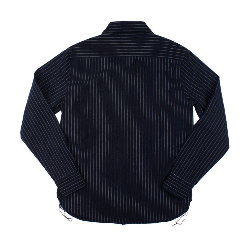 Chemise à rayures verticales pour homme - Manches longues, style décontracté, idéale pour le travail