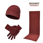 Ensemble de 3 Pièces : Bonnet, Écharpe et Gants en Laine Unie