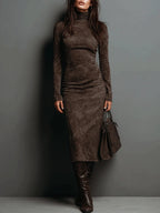 Lorène | Robe Midi Longue Marron