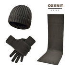 Ensemble de 3 Pièces : Bonnet, Écharpe et Gants en Laine Unie