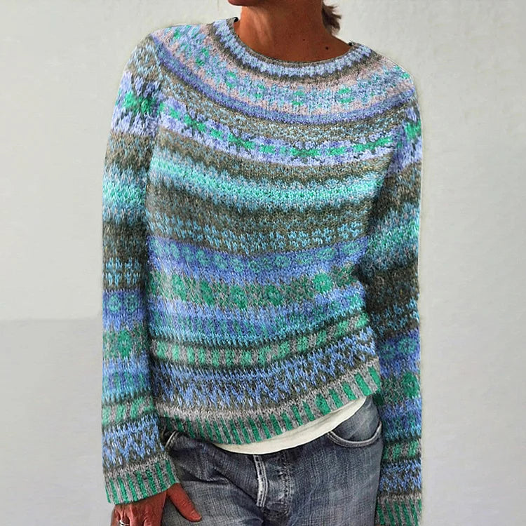 Venlora Mode  | Pull Maille Chinée Océan Florence