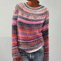 Venlora Mode | Pull Maille Chinée Rose Élina