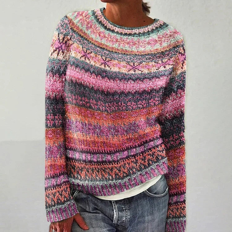 Venlora Mode | Pull Maille Chinée Rose Élina