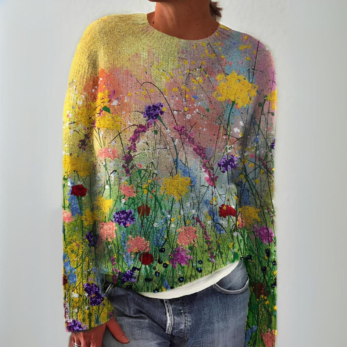 Venlora Mode  | Pull Maille Prairie Fleurie Manon