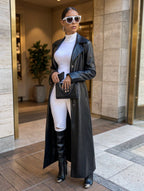 Chic Manteau d'Automne en Cuir