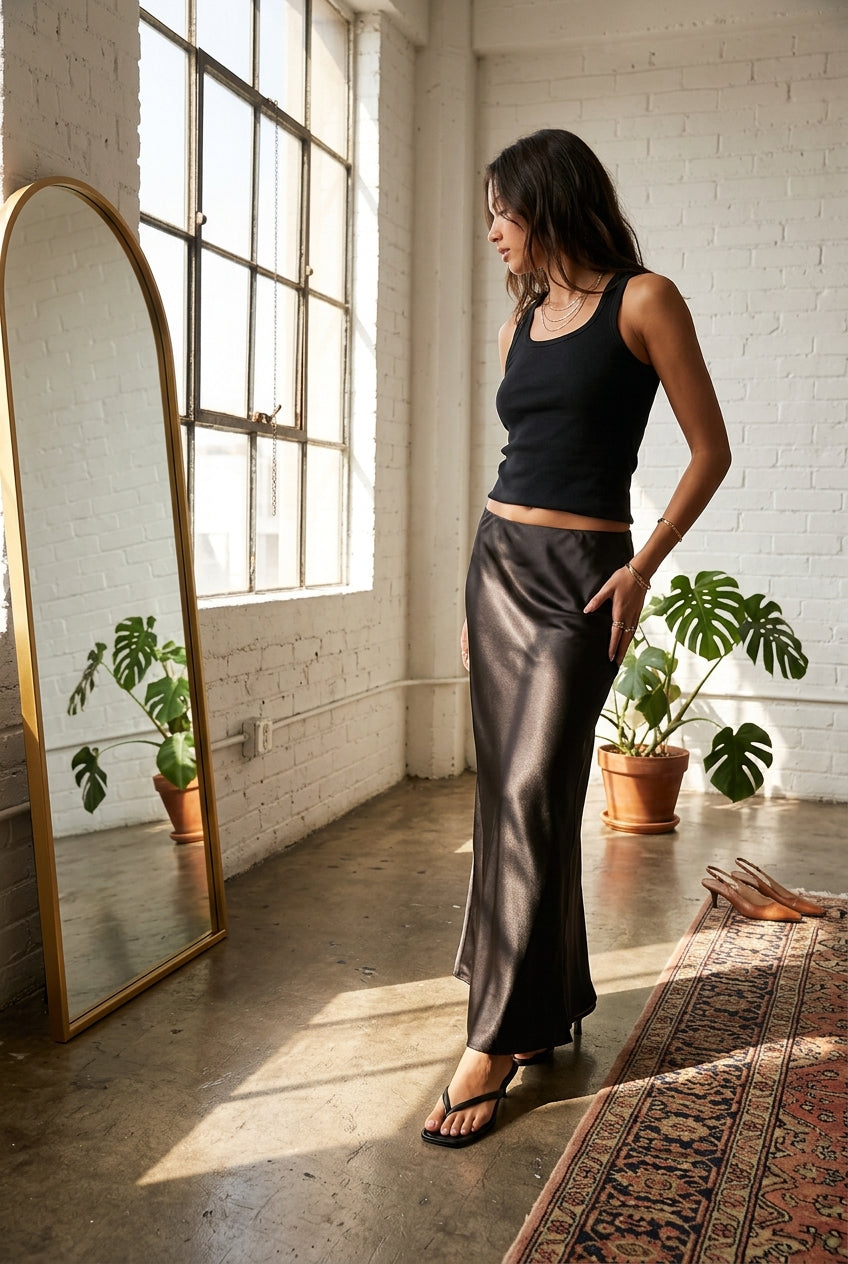 Maxi Satin Skirt