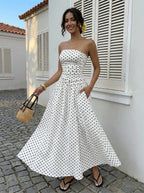 Maxi Robe d'Été à Pois