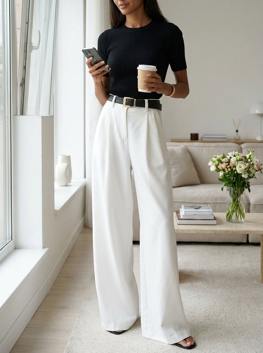 Pantalons Amples Sans Ceinture