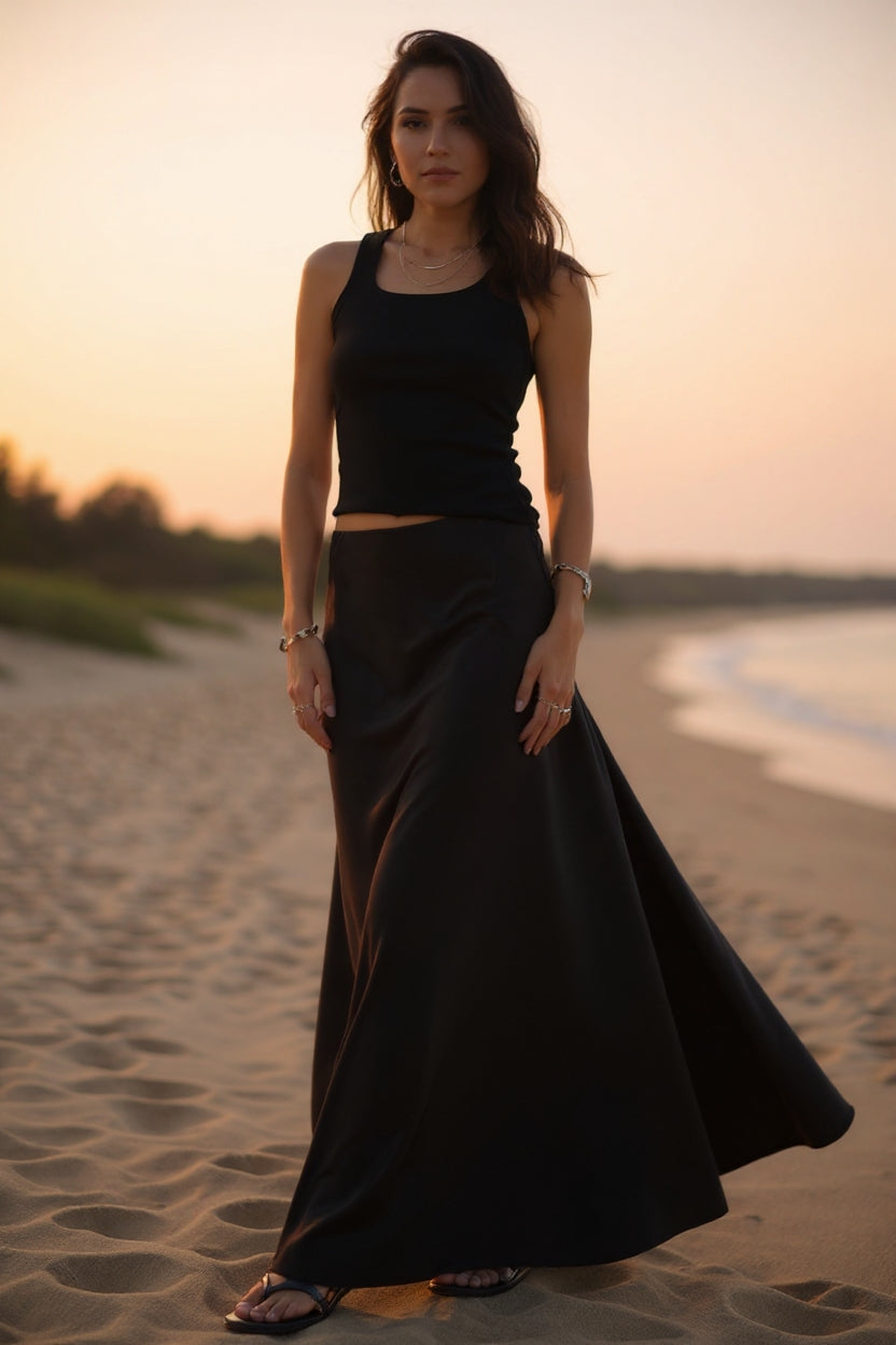 Maxi Satin Skirt