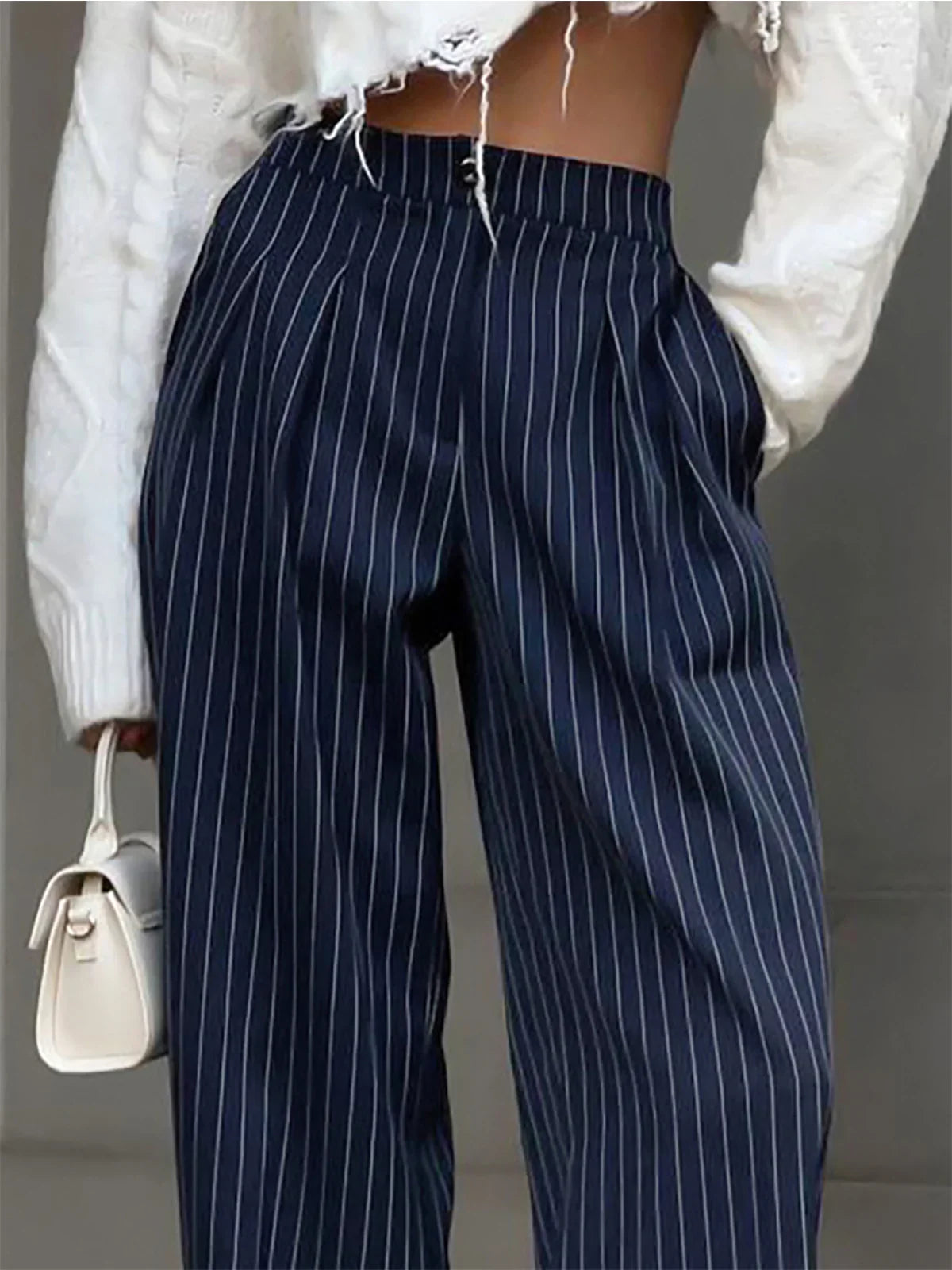 Pantalons Rayés Amples