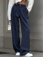 Pantalons Rayés Amples