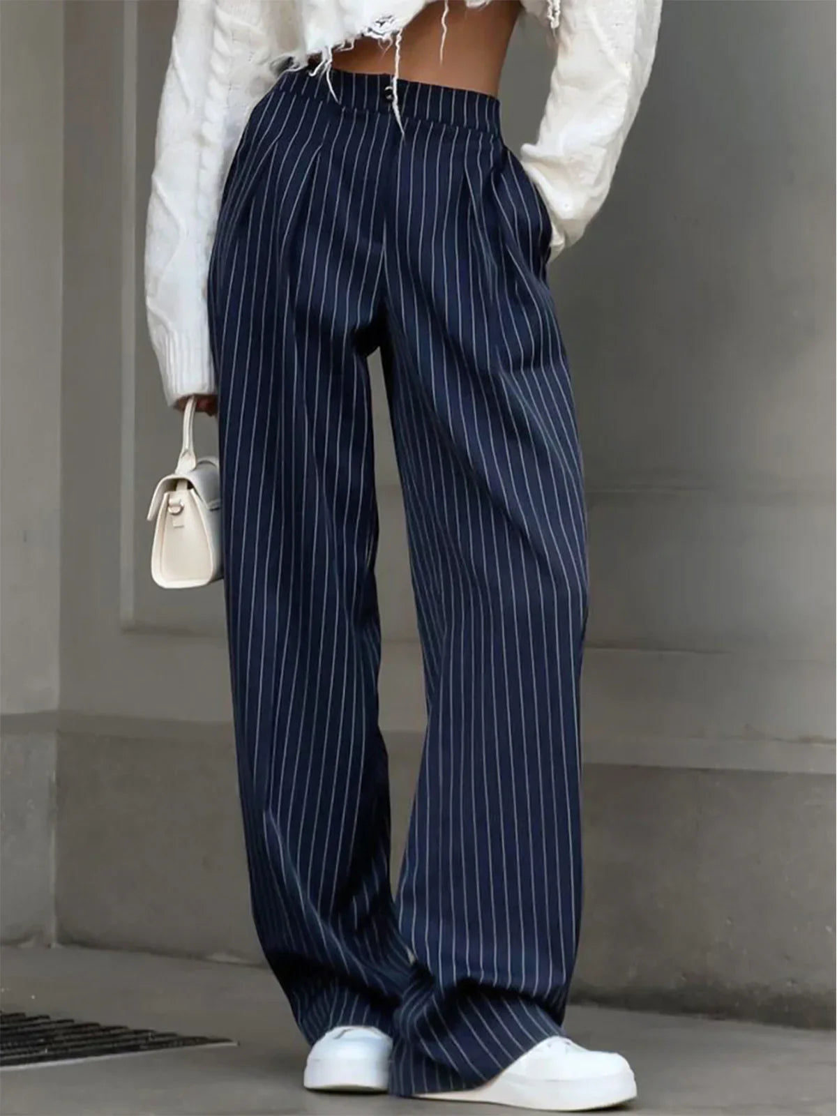 Pantalons Rayés Amples
