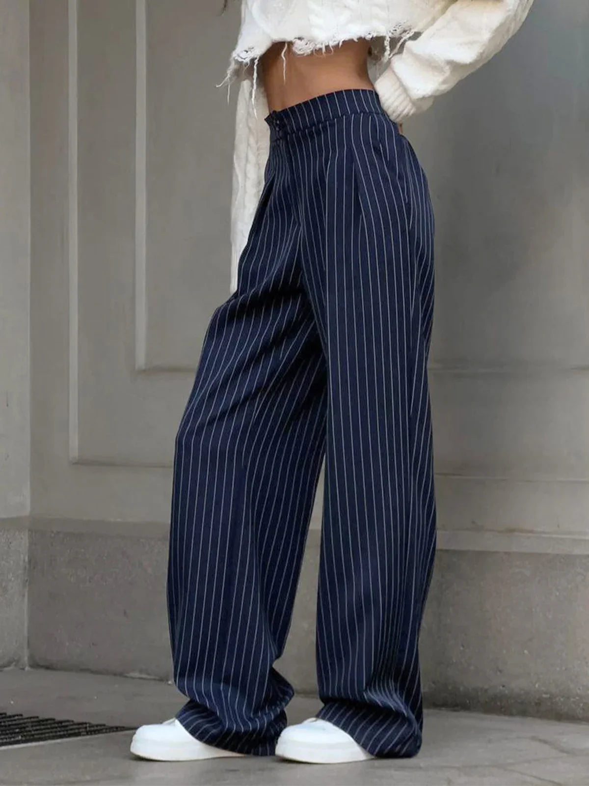 Pantalons Rayés Amples
