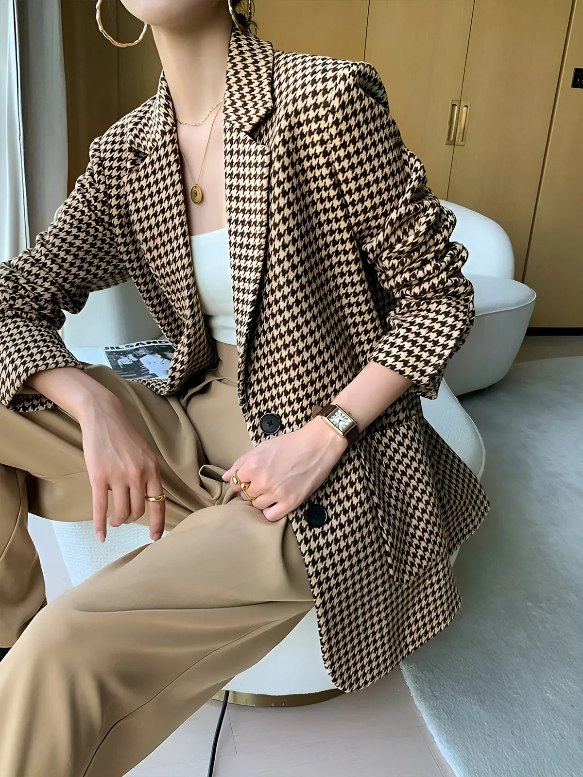 Chic Blazer avec Ceinture