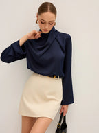 Draped Satin Blouse