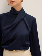 Draped Satin Blouse