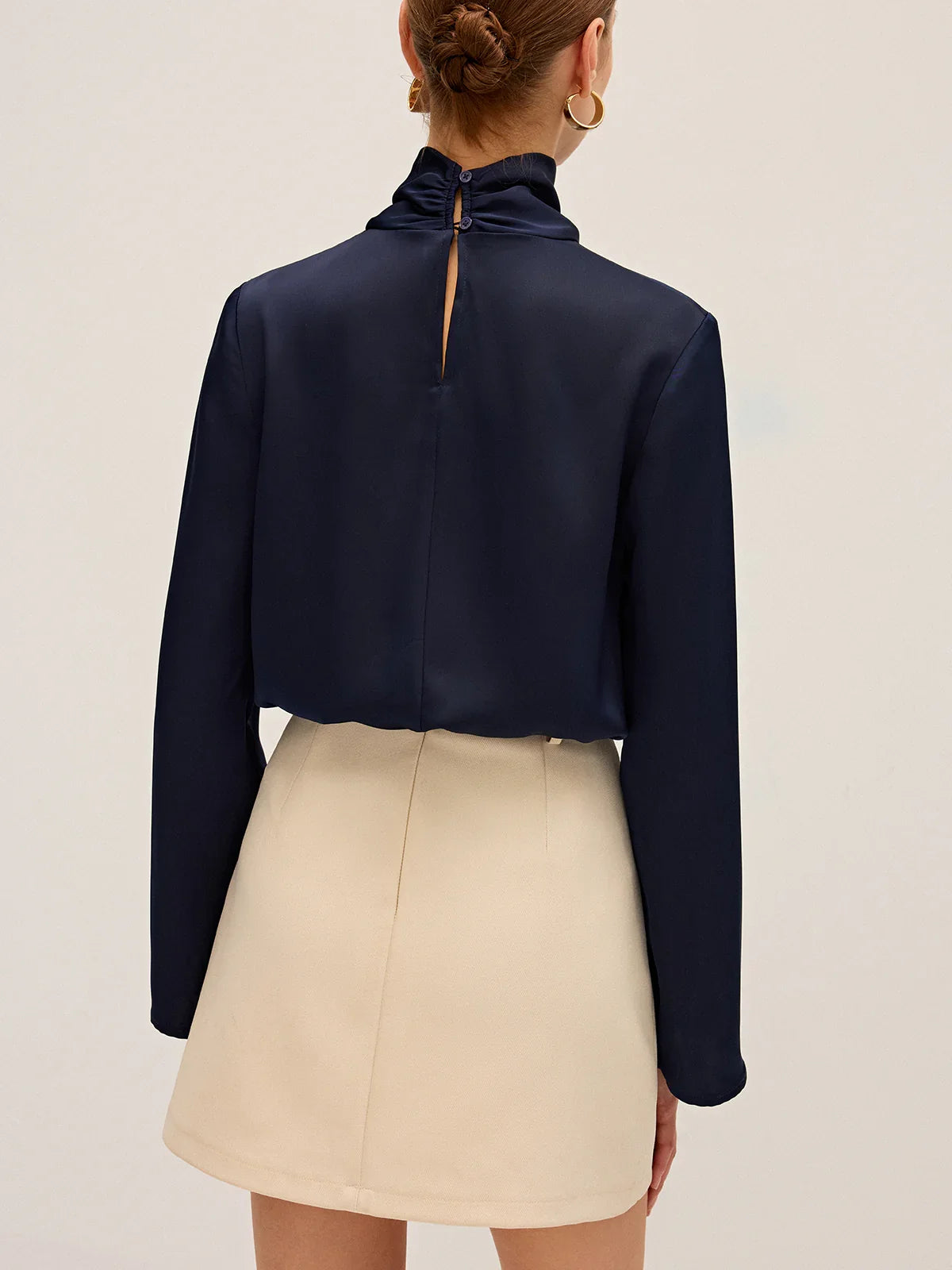 Draped Satin Blouse