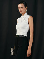 Élégante Blouse à Col Croisé