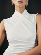 Élégante Blouse à Col Croisé