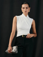 Élégante Blouse à Col Croisé