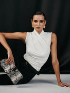 Élégante Blouse à Col Croisé
