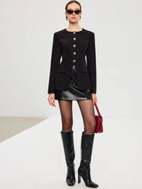 Blazer avec Boutons en Métal