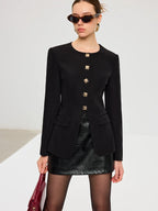 Blazer avec Boutons en Métal